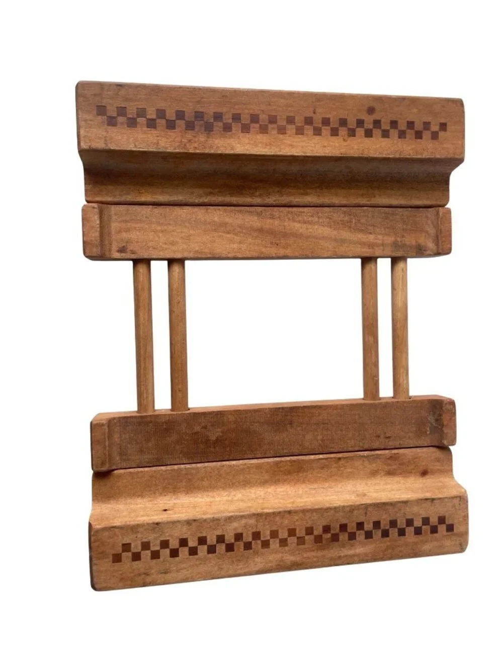 Pampered Chef Stoneware Trivet Adjustable Wood Trivet Cooling/Carry Rack